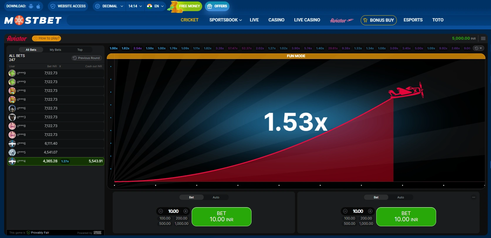 Best casinos to play Aviator 